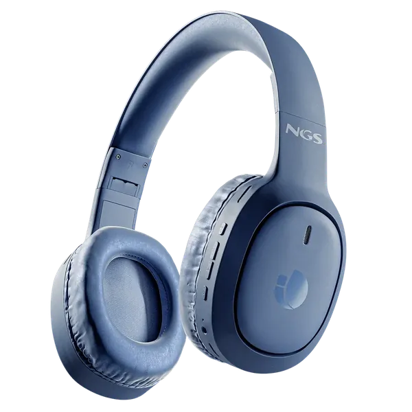 Auriculares NGS Artica Tempest en azul, vista de tres cuartos