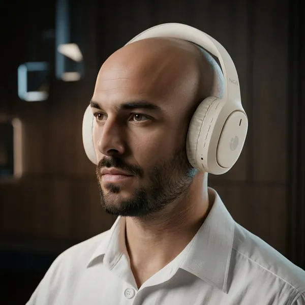 Auriculares NGS Artica Tempest en beige, estilo de vida