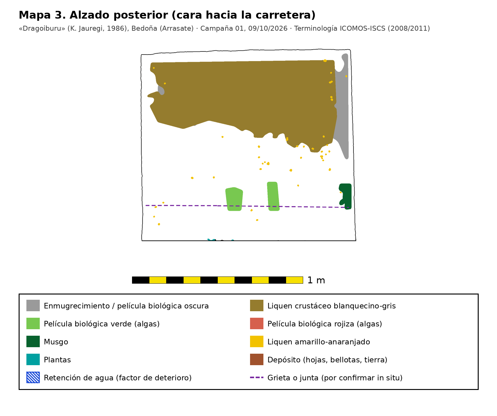 Mapa de deterioros · Posterior (hacia la carretera)