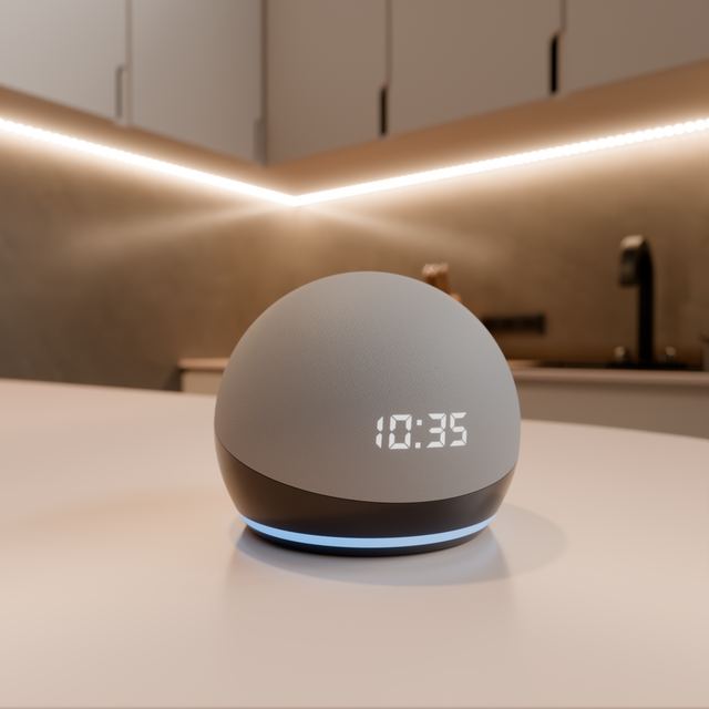 Smart speaker · in a kitchen