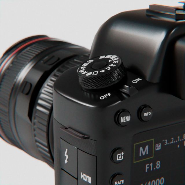 DSLR camera · controls detail